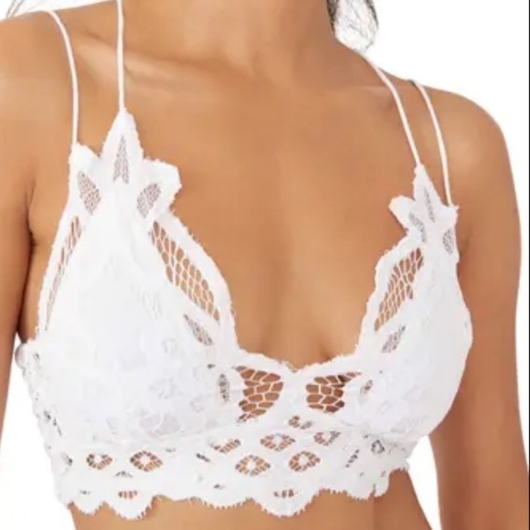 Free People | White Lace Boho Festival Strappy Sheer Crop Top Bralette, XS - Picture 2 of 8